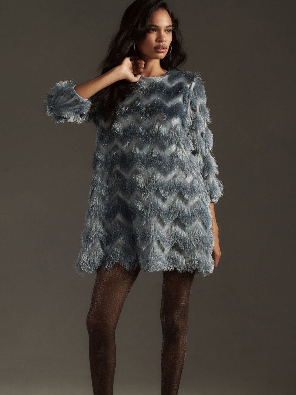 Anthropologie Hutch Hutch Fringe Mini Shift Dress XS